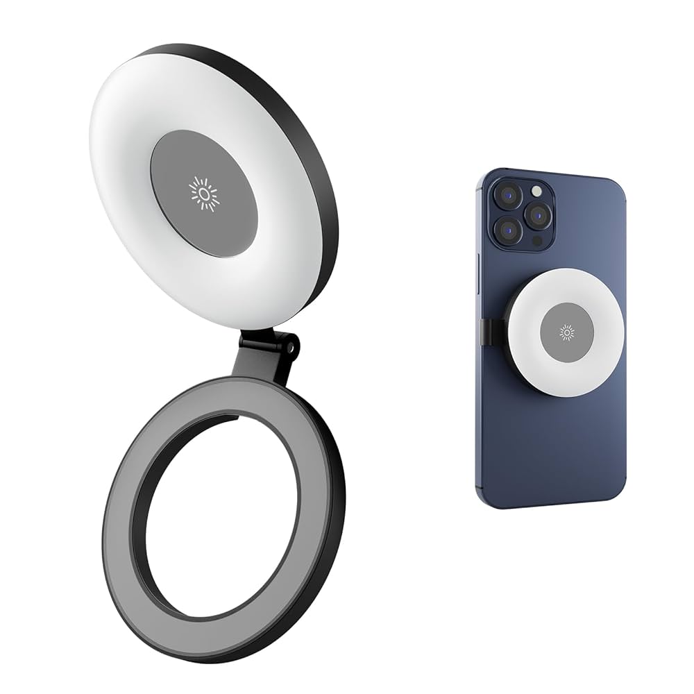 Manyetik LED Selfie Işığı – MagSafe & Evrensel Uyumlu | 3 Renk Modu – Şarjlı & Taşınabilir